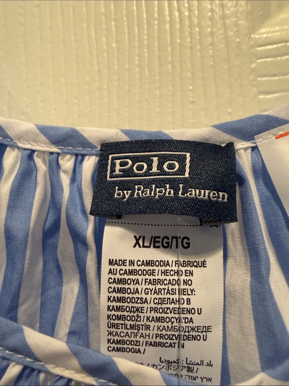 Ralph Lauren Blue and White Striped Spaghetti Strap sleep Cami dress ..nwt - Picture 4 of 6
